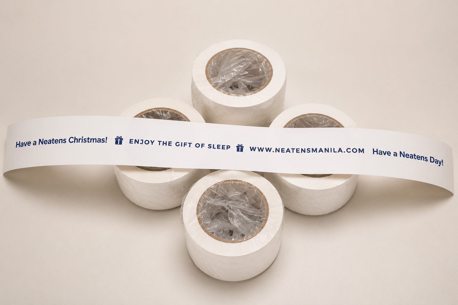 Rolls of kraft tape with printed packaging strip